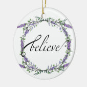 ラベンダーとユーカリの水彩フローラ信じ セラミックオーナメント (左)