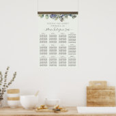 ラベンダーとユーカリの結婚グリーンリーのシート表 ポスター (キッチン)