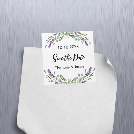 ラベンダーとユーカリの結婚式 Save the Date マグネット