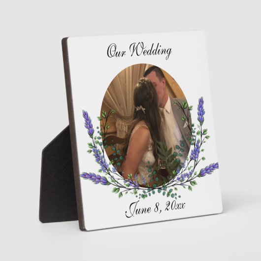 ラベンダーとユーカリ紫のフローラ植物学 フォトプラーク (正面)