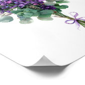 ラベンダーとユーカリ緑のフローラ植物学 ポスター (角)