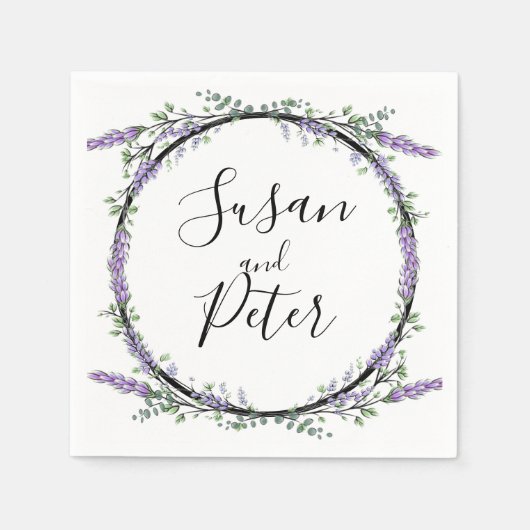ラベンダーとユーカリ スタンダードカクテルナプキン (正面)