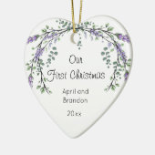 ラベンダーとユーカリ |セラミック初めてのクリスマス セラミックオーナメント (左)