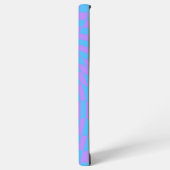 ラベンダーとライトブルー市松模様にパターン SAMSUNG GALAXYケース (左側面)