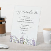 ラベンダーとライラックのシグネチャードリンクペデスタルサイン 台座サイン (インサイチュ)