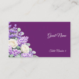 ラベンダーとライラックの結婚式プレイスカード - フラット プレイスカード