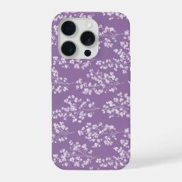ラベンダーとライラックの花のフェミニンなデザイン iPhone 15 PROケース