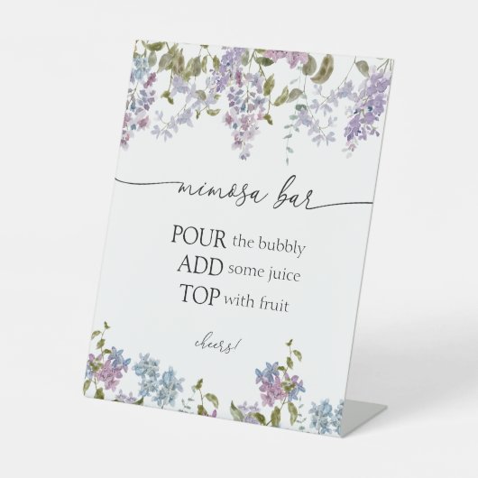 ラベンダーとライラックスミモサバー標識 台座サイン (正面)