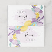 ラベンダーとレモンのプレースカード　新鮮な食品ラベル プレイスカード (外部開封)