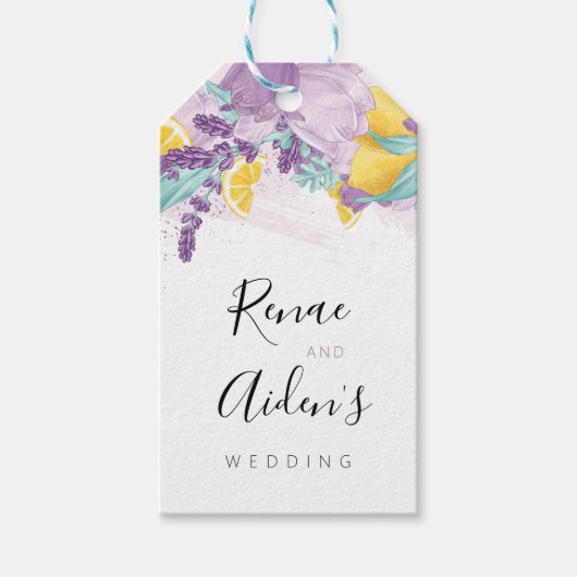 ラベンダーとレモンメッセージカード、キッチンティーラベル ギフトタグ (正面)