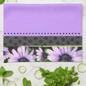 ラベンダーとレースのキッチンタオル キッチンタオル (折り畳み)