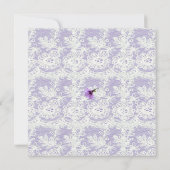 ラベンダーとレースハートブライダルシャワー招待 招待状 (裏面)