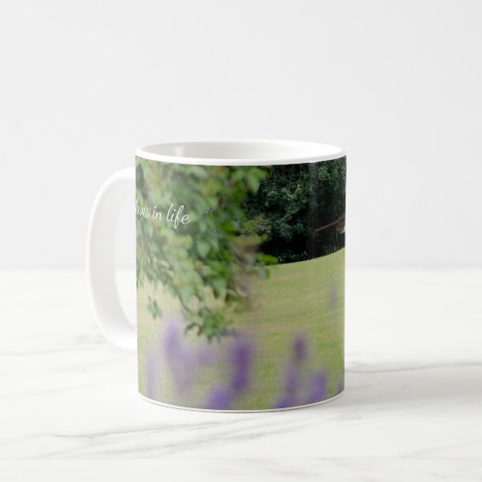 ラベンダーと古い木製セーリングボート コーヒーマグカップ (正面左)