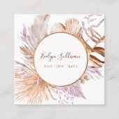 ラベンダーと桃の花束の名刺 スクエア名刺 (正面)