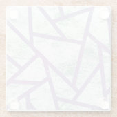 ラベンダーと淡い色の緑モザイク模様 ガラスコースター (裏面)