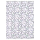 ラベンダーと淡い色の緑モザイク模様 テーブルクロス (正面)