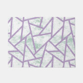 ラベンダーと淡い色の緑モザイク模様 ドアマット (正面)