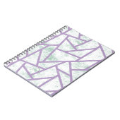 ラベンダーと淡い色の緑モザイク模様 ノートブック (左側)