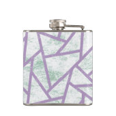 ラベンダーと淡い色の緑モザイク模様 フラスク (裏面)