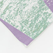 ラベンダーと淡い色の緑モザイク模様 フリースブランケット (角)