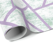 ラベンダーと淡い色の緑モザイク模様 ラッピングペーパー (ロールコーナー)