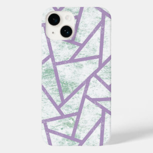 ラベンダーと淡い色の緑モザイク模様 Case-Mate iPhone 14ケース
