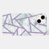 ラベンダーと淡い色の緑モザイク模様 Case-Mate iPhoneケース (裏面 (横))