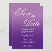 ラベンダーと王室のパープルグラデーション セーブザデート (正面/裏面)