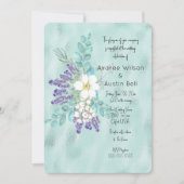 ラベンダーと白い花のターコイズ箔 (正面)