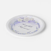 ラベンダーと白い花のリース ペーパープレート (アングル)