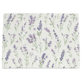 ラベンダーと白い花の美しい ブライダルシャワー ラージペーパーバッグ (正面)