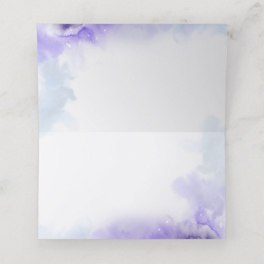 ラベンダーと白い花エレガントな結婚式 プレイスカード (内部開封)