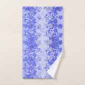 ラベンダーと白のバラ バスタオルセット (ハンドタオル)