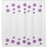 ラベンダーと白のモダンバブルドット シャワーカーテン (正面)