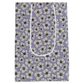 ラベンダーと白の野の花 ミディアムペーパーバッグ (裏面)