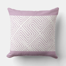 ラベンダーと白アフリカ泥の布のパターンを迷路 クッション