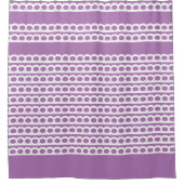 ラベンダーと白モダン泡波 シャワーカーテン (正面)