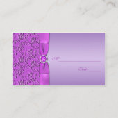 ラベンダーと紫色の宝石で飾られたプレイスカード プレイスカード (裏面)