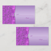 ラベンダーと紫色の宝石で飾られたプレイスカード プレイスカード (正面/裏面)