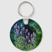 ラベンダーと絵を描水色(昆虫)マルハナバチ キーホルダー (裏面)