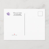 ラベンダーと緑のポストカード日付カードを保存 案内ポストカード (裏面)