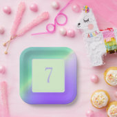 ラベンダーと緑の紙皿 ペーパープレート (パーティー)