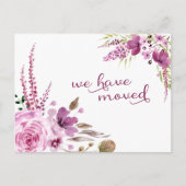 ラベンダーと薄紫の花を移動 案内ポストカード (正面)