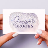 ラベンダーと薄紫グリッターソーシャルメディアQRコード 名刺