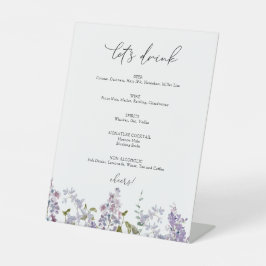 ラベンダーと薄紫ドリンクバー看板 台座サイン