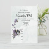 ラベンダーと蜂のエッセンシャルオイル教室へのご招待 招待状 (スタンド正面)