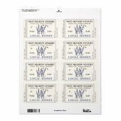 ラベンダーと蜂の蜂蜜ラベル縁ど破線 ラベル (フルシート)