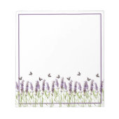 ラベンダーと蝶のメモ帳 ノートパッド (正面)