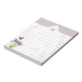 ラベンダーと蝶のメモ帳 ノートパッド (回転)