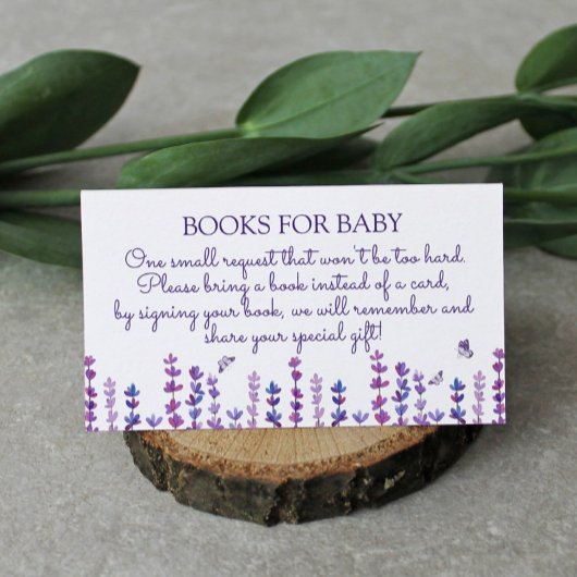 ラベンダーと蝶の水の色のブックリクエスト エンクロージャーカード